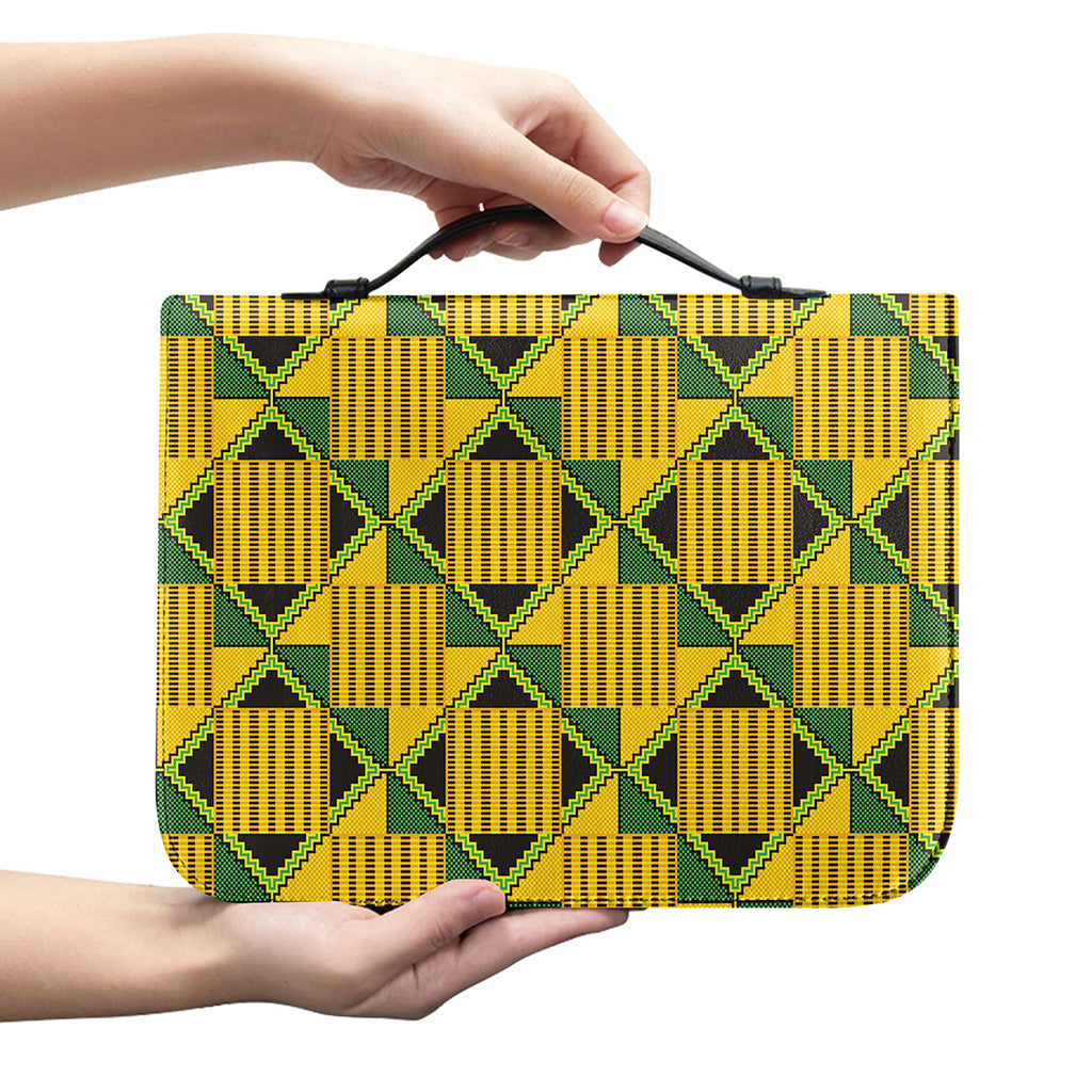 Kente Ethnic Pattern Print Leather Bible Cover