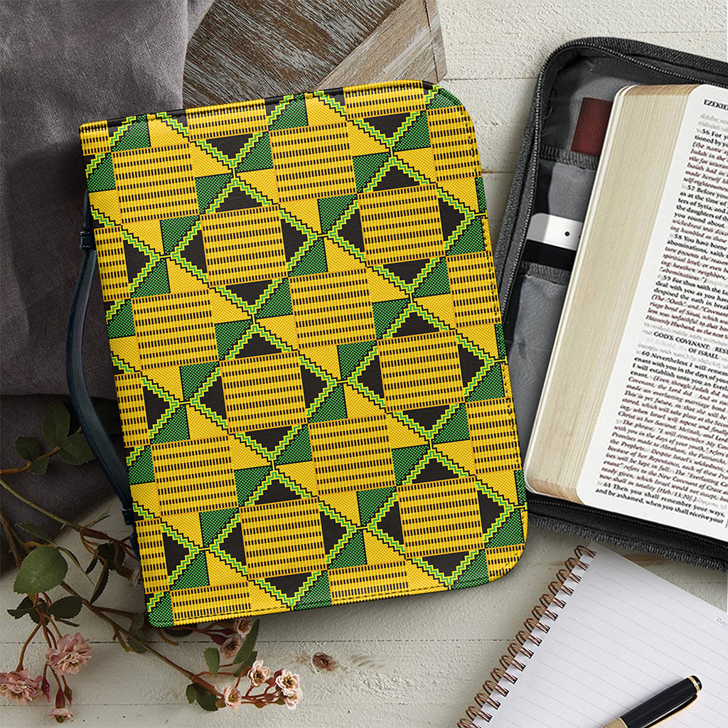 Kente Ethnic Pattern Print Leather Bible Cover