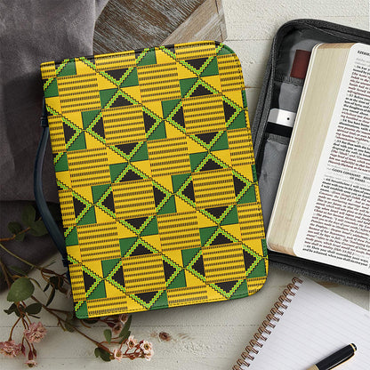 Kente Ethnic Pattern Print Leather Bible Cover