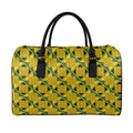 Kente Ethnic Pattern Print Leather Duffel Bag