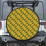 Kente Ethnic Pattern Print Leather Spare Tire Cover