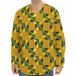 Kente Ethnic Pattern Print Long Sleeve Baseball Jersey