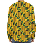 Kente Ethnic Pattern Print Long Sleeve Baseball Jersey