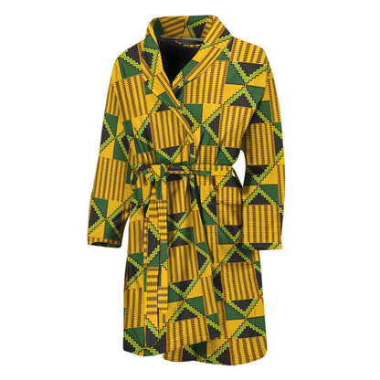 Kente Ethnic Pattern Print Men's Bathrobe