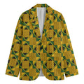 Kente Ethnic Pattern Print Men's Cotton Blazer