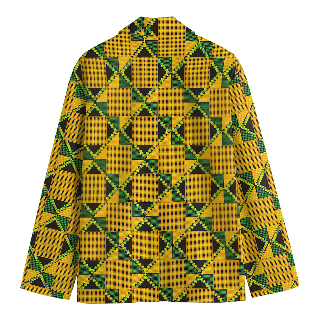 Kente Ethnic Pattern Print Men's Cotton Blazer