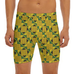 Kente Ethnic Pattern Print Men's Long Boxer Briefs