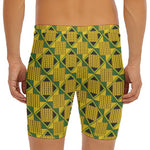 Kente Ethnic Pattern Print Men's Long Boxer Briefs