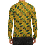 Kente Ethnic Pattern Print Men's Long Sleeve Rash Guard