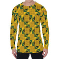 Kente Ethnic Pattern Print Men's Long Sleeve T-Shirt