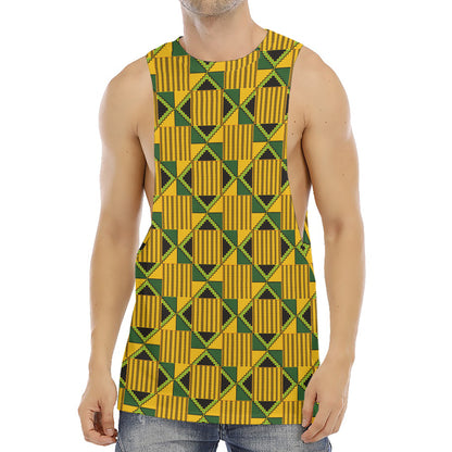 Kente Ethnic Pattern Print Men's Muscle Tank Top