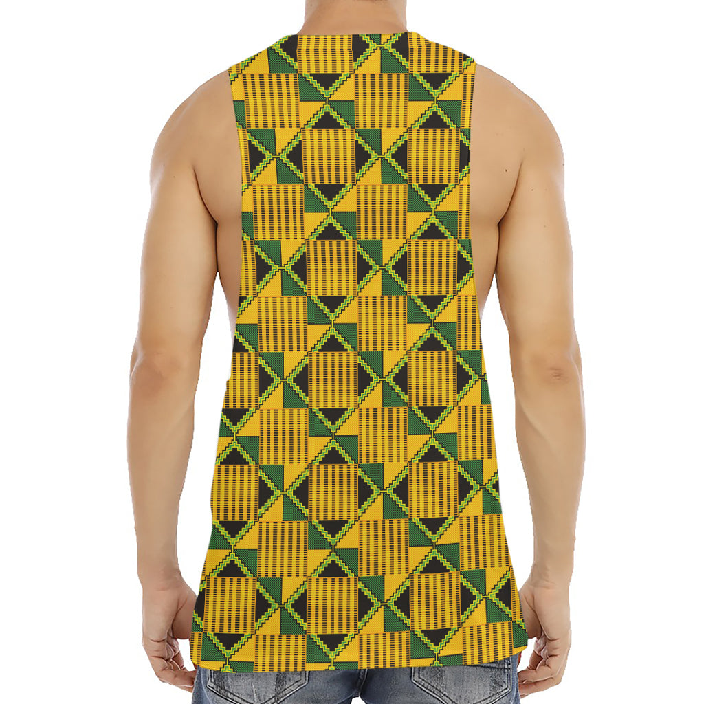 Kente Ethnic Pattern Print Men's Muscle Tank Top