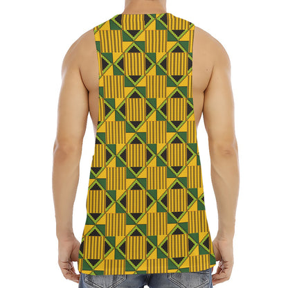 Kente Ethnic Pattern Print Men's Muscle Tank Top