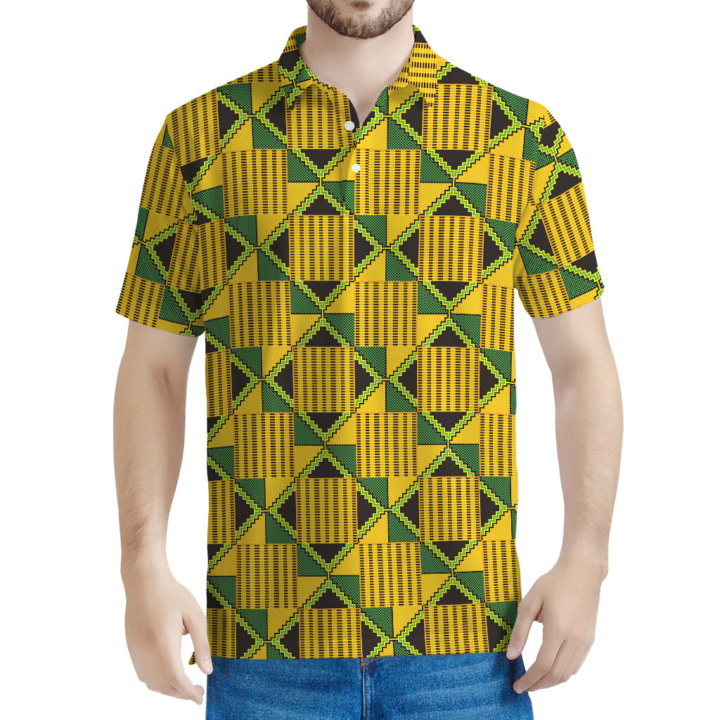 Kente Ethnic Pattern Print Men's Polo Shirt