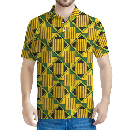 Kente Ethnic Pattern Print Men's Polo Shirt