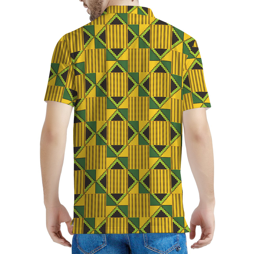 Kente Ethnic Pattern Print Men's Polo Shirt