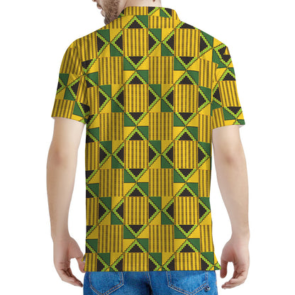 Kente Ethnic Pattern Print Men's Polo Shirt