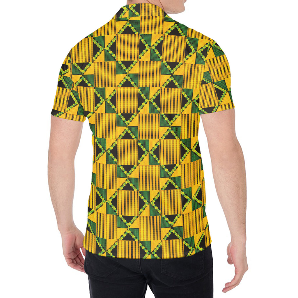 Kente Ethnic Pattern Print Men's Shirt