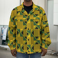Kente Ethnic Pattern Print Men's Shirt Jacket