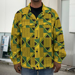 Kente Ethnic Pattern Print Men's Shirt Jacket