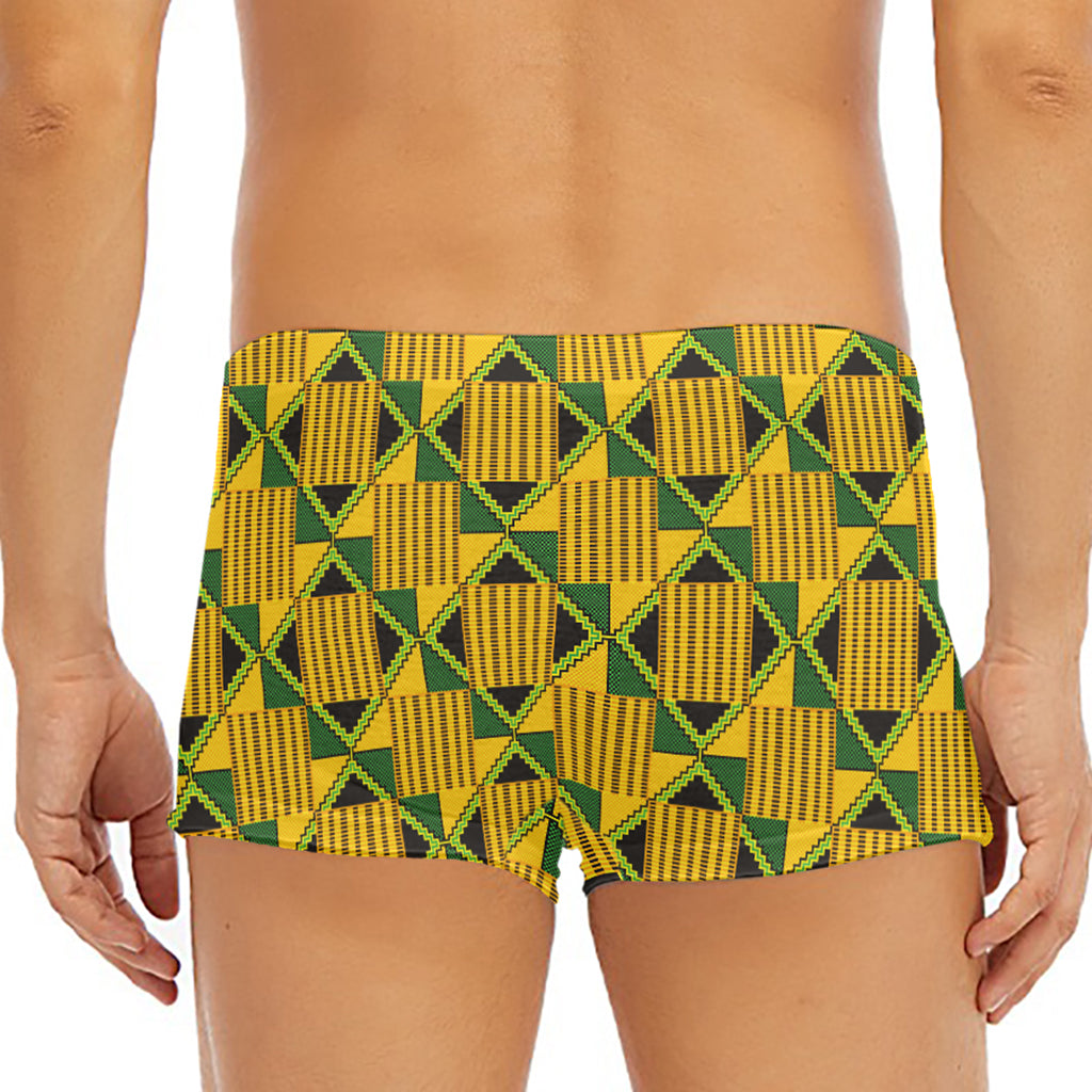 Kente Ethnic Pattern Print Men's Short Boxer Briefs