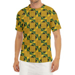 Kente Ethnic Pattern Print Men's Short Sleeve Rash Guard