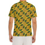 Kente Ethnic Pattern Print Men's Short Sleeve Rash Guard