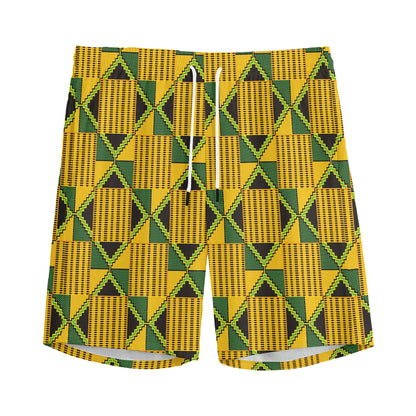 Kente Ethnic Pattern Print Men's Sports Shorts