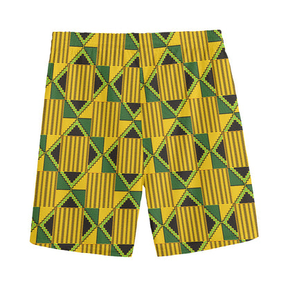 Kente Ethnic Pattern Print Men's Sports Shorts