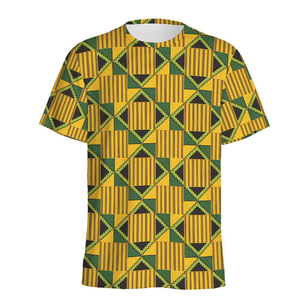 Kente Ethnic Pattern Print Men's Sports T-Shirt