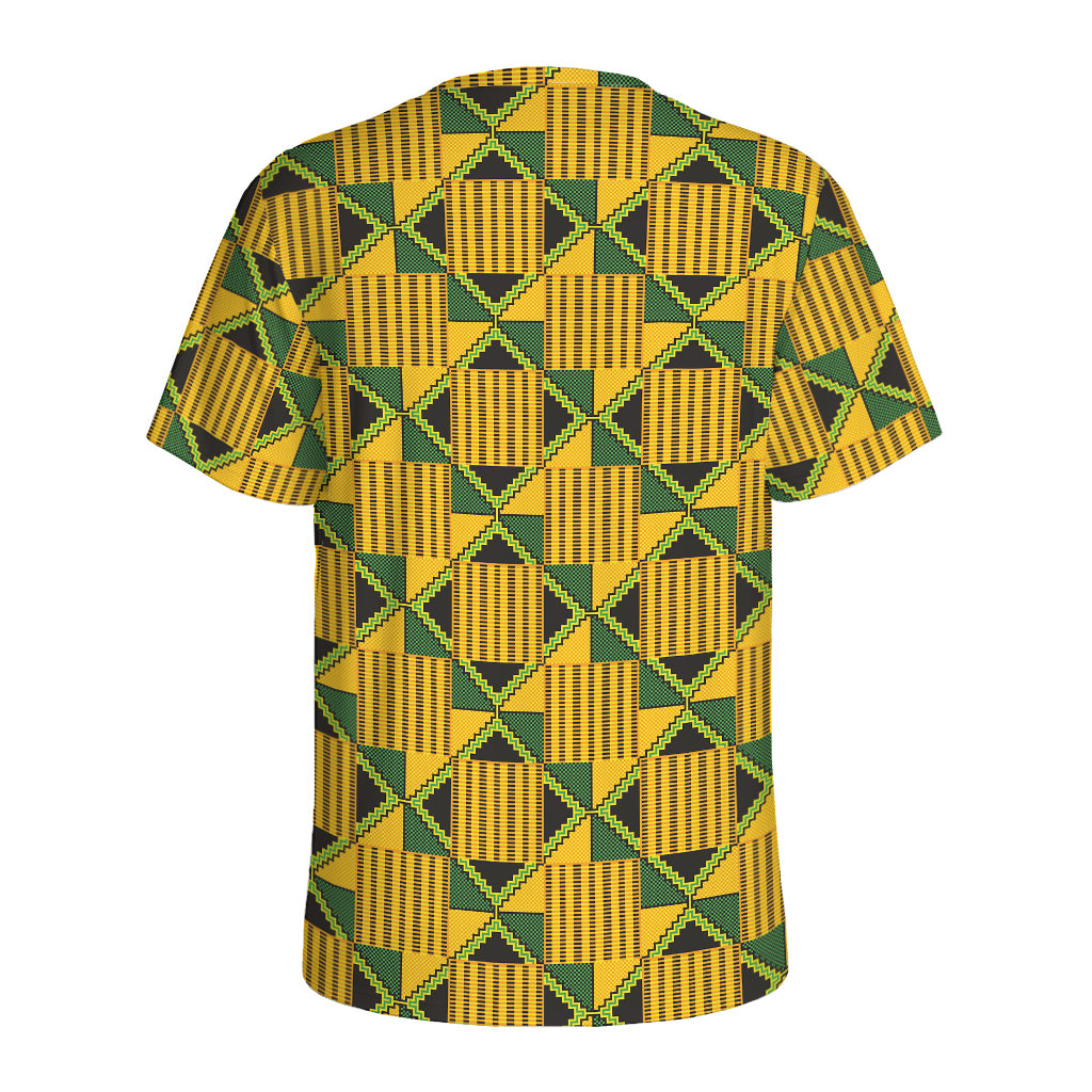 Kente Ethnic Pattern Print Men's Sports T-Shirt