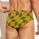 Kente Ethnic Pattern Print Men's Swim Briefs