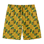 Kente Ethnic Pattern Print Men's Swim Trunks