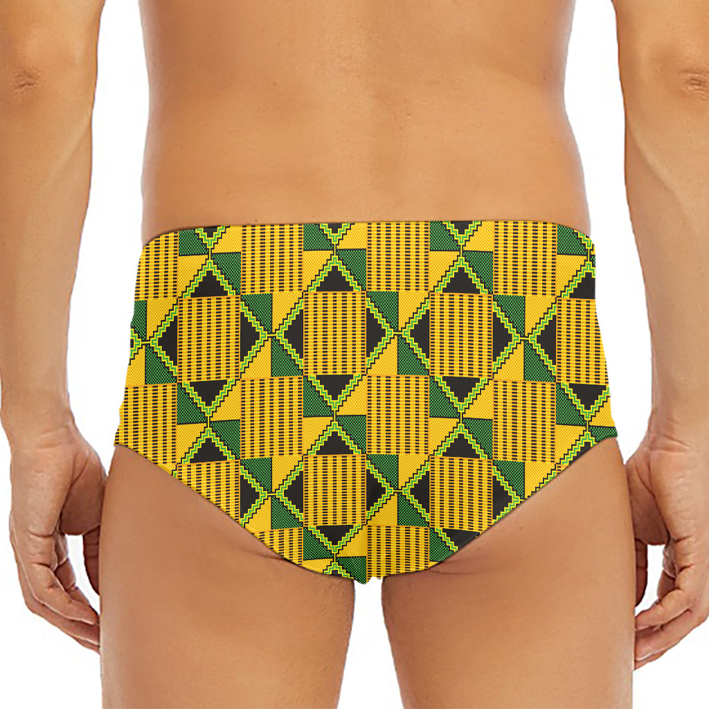 Kente Ethnic Pattern Print Men's Triangle Swim Briefs