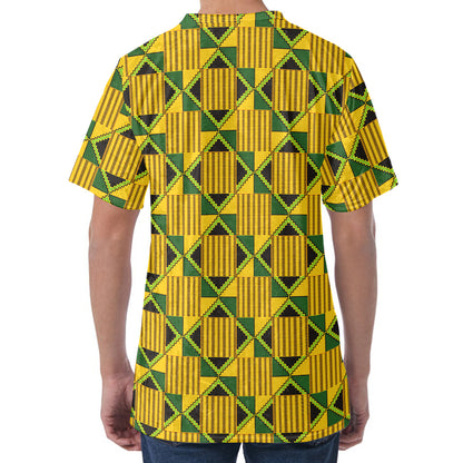 Kente Ethnic Pattern Print Men's Velvet T-Shirt