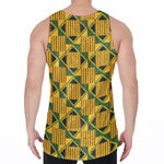 Kente Ethnic Pattern Print Men's Velvet Tank Top