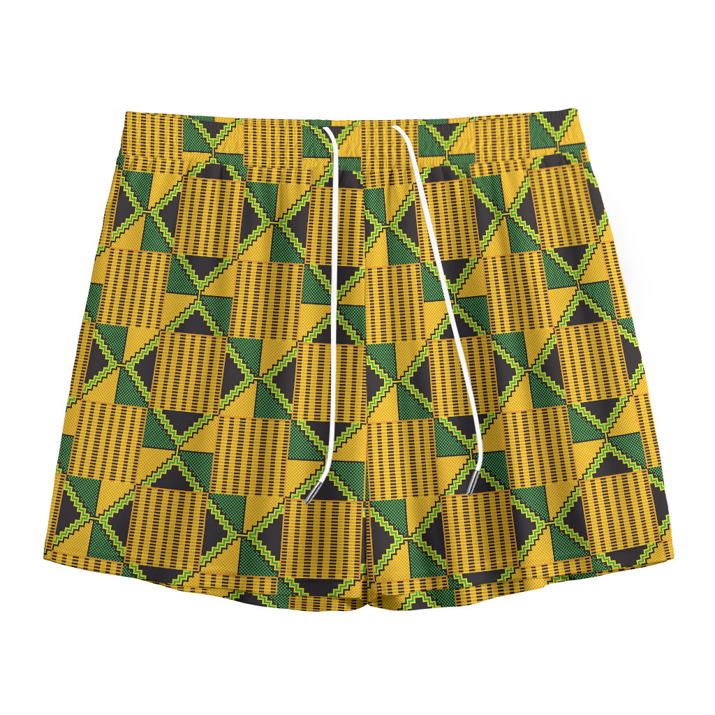Kente Ethnic Pattern Print Mesh Shorts