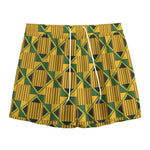 Kente Ethnic Pattern Print Mesh Shorts
