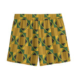 Kente Ethnic Pattern Print Mesh Shorts