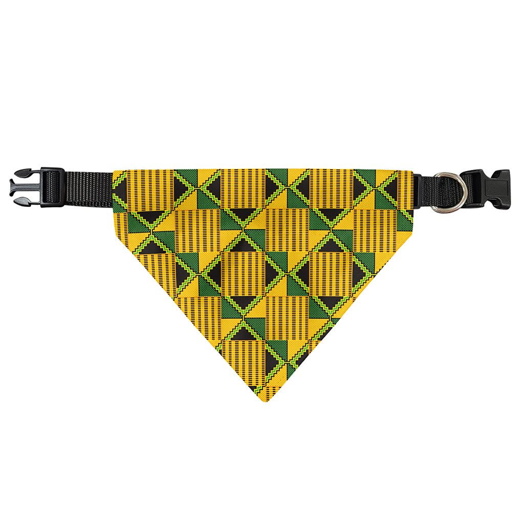 Kente Ethnic Pattern Print Over The Collar Dog Bandana