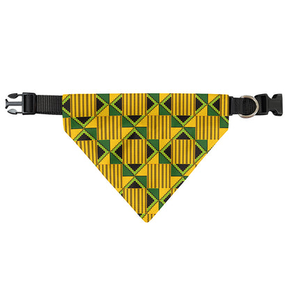 Kente Ethnic Pattern Print Over The Collar Dog Bandana