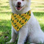 Kente Ethnic Pattern Print Over The Collar Dog Bandana