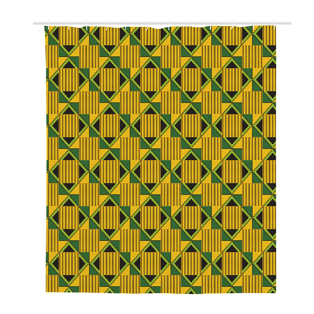 Kente Ethnic Pattern Print Polyester Shower Curtain