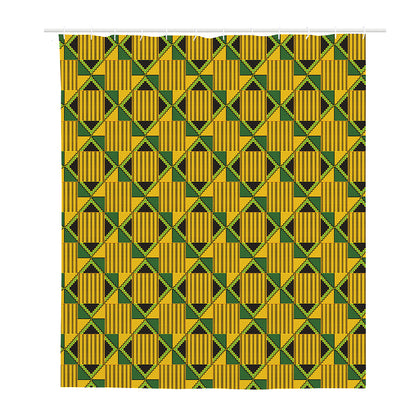 Kente Ethnic Pattern Print Polyester Shower Curtain