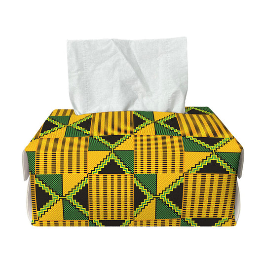 Kente Ethnic Pattern Print Rectangle Tissue Box Cover