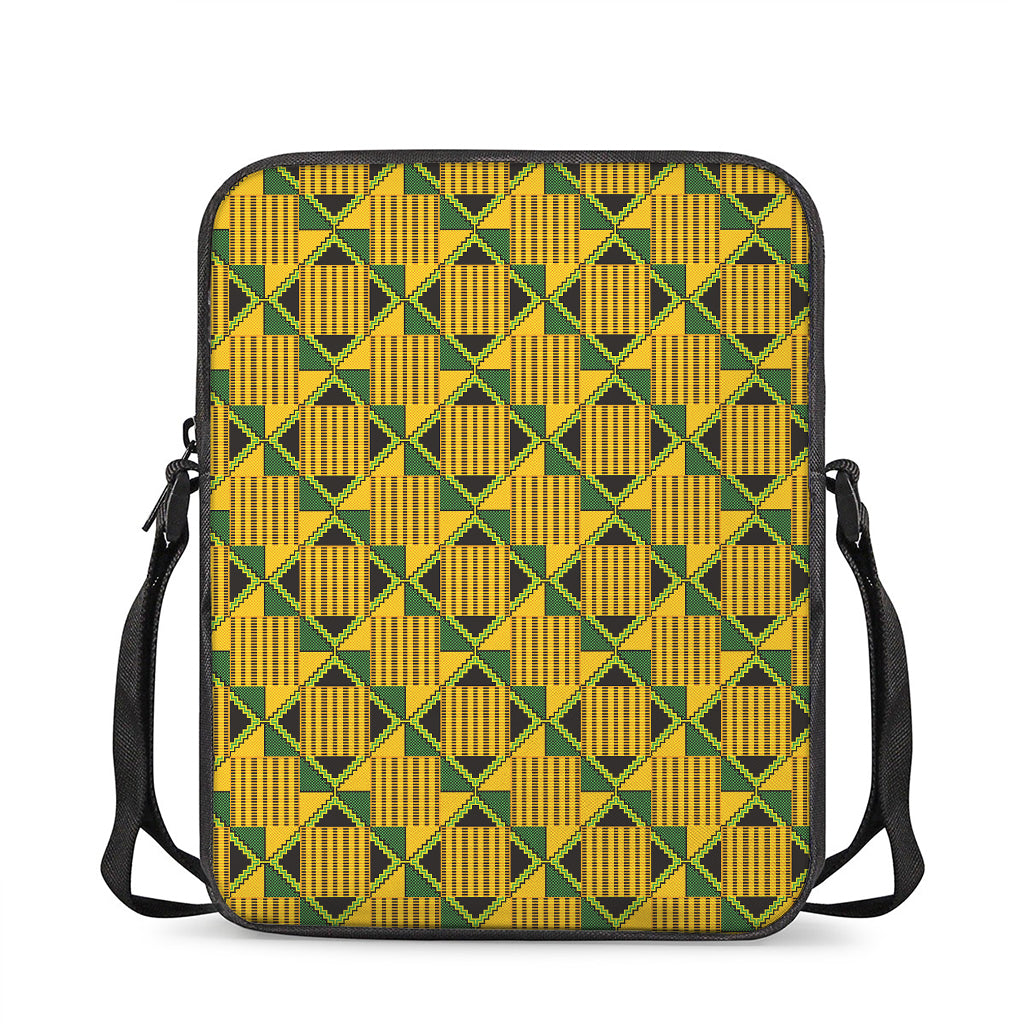 Kente Ethnic Pattern Print Rectangular Crossbody Bag