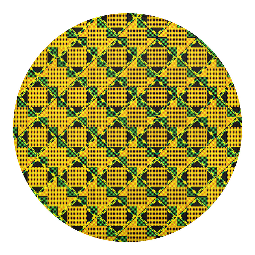Kente Ethnic Pattern Print Round Blanket