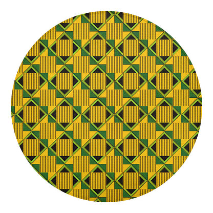Kente Ethnic Pattern Print Round Blanket