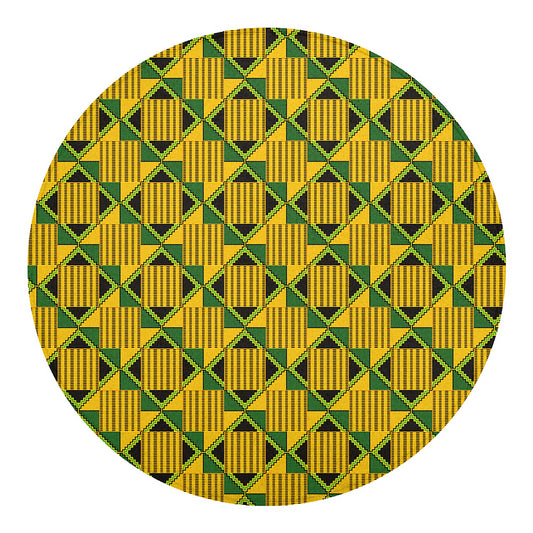 Kente Ethnic Pattern Print Round Blanket