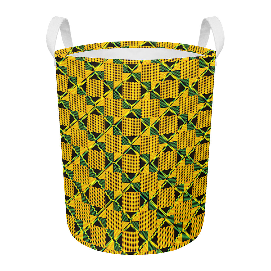 Kente Ethnic Pattern Print Round Laundry Basket
